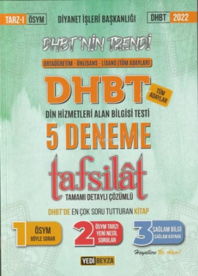 2022 DHBT Tafsilat 5 Deneme Tamamı Detaylı Çözümlü Mehmet Ümütli