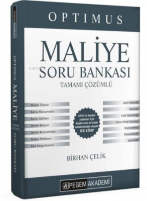 2022 KPSS A Grubu Optimus Maliye Tamamı Çözümlü Soru Bankası Kolektif