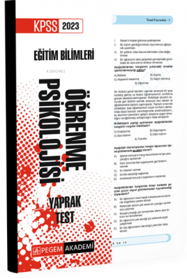 2023 KPSS Eğitim Bilimleri Öğrenme Psikolojisi Yaprak Test Kolektif