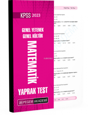 2023 KPSS Genel Yetenek Genel Kültür Matematik Yaprak Test Kolektif