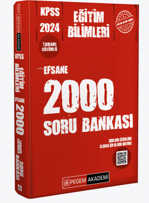 2024 KPSS Eğitim Bilimleri Çözümlü Efsane 2000 Soru Bankası Kolektif