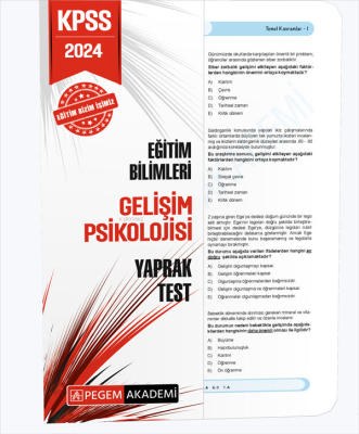 2024 KPSS Eğitim Bilimleri Gelişim Psikolojisi Yaprak Test Kolektif