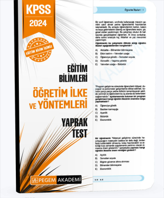 2024 KPSS Eğitim Bilimleri Öğretim İlke ve Yöntemleri Yaprak Test Kole