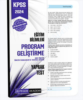 2024 KPSS Eğitim Bilimleri Program Geliştirme Yaprak Test Kolektif