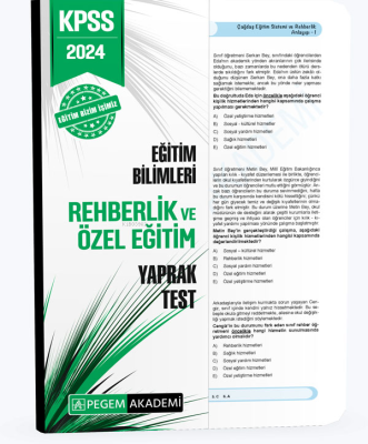 2024 KPSS Eğitim Bilimleri Rehberlik ve Özel Eğitim Yaprak Test Kolekt