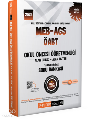 2025 MEB-AGS-ÖABT Okul Öncesi Öğretmenliği Alan Bilgisi - Alan Eğitimi