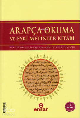 Arapça Okuma ve Eski Metinler Kitabı Bekir Topaloğlu