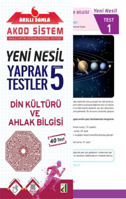 Damla Eğitim Yeni Nesil Din Kültürü ve Ahlâk Bilgisi Yaprak Testler - 