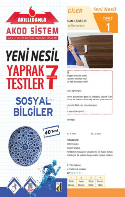 Damla Eğitim Yeni Nesil Sosyal Bilgiler Yaprak Testler - 7 Kolektif