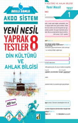 Damla Yeni Nesil Din Kültürü ve Ahlâk Bilgisi Yaprak Testler - 8 Kolek