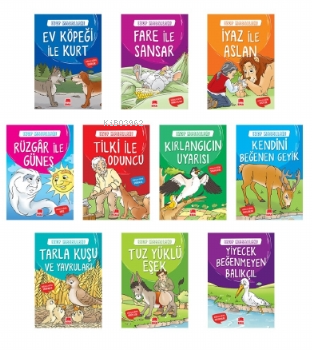 Ezop Masalları Seti (10 Kitap - Büyük Boy); 1. ve 2. Sınıflar İçin Eği