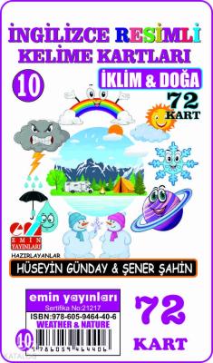 İngilizce 10.İklim ve Doğa / Resimli Kelime Kartları 72-Kart Hüseyin G