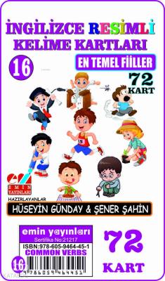 İngilizce 16.En Temel Fiiller / Resimli Kelime Kartları 72-Kart Şener 