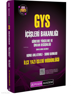 Pegem Akademi Yayıncılık 2025 GYS İçişleri Bakanlığı Görevde Yükselme 