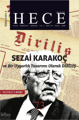 Sezai Karakoç Özel Sayısı 73. Sayı Ocak 2003 Kolektif