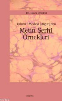 Tahirü'l-Mevlevi (Olgun)'den Metin Şerhi Örnekleri Şener Demirel