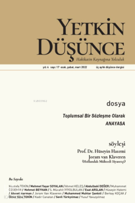 Yetkin Düşünce 17. Sayı ;Toplumsal Bir Sözleşme Olarak Anayasa Kolekti